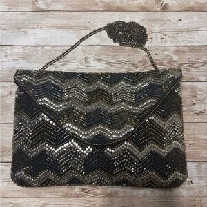 Elegant Chevron Patterned Clutch